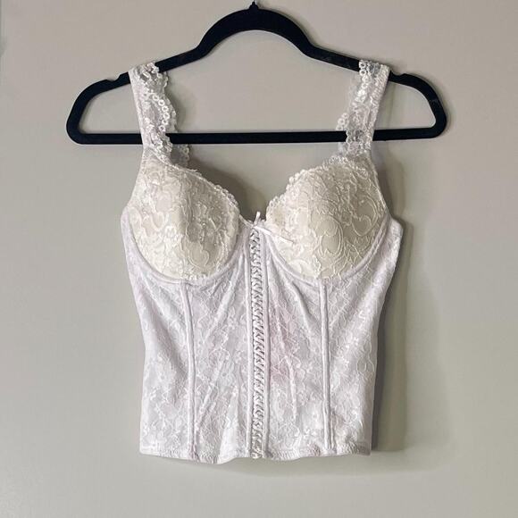 White Lace Corset with Beads and Sequins - Picture 3 of 5